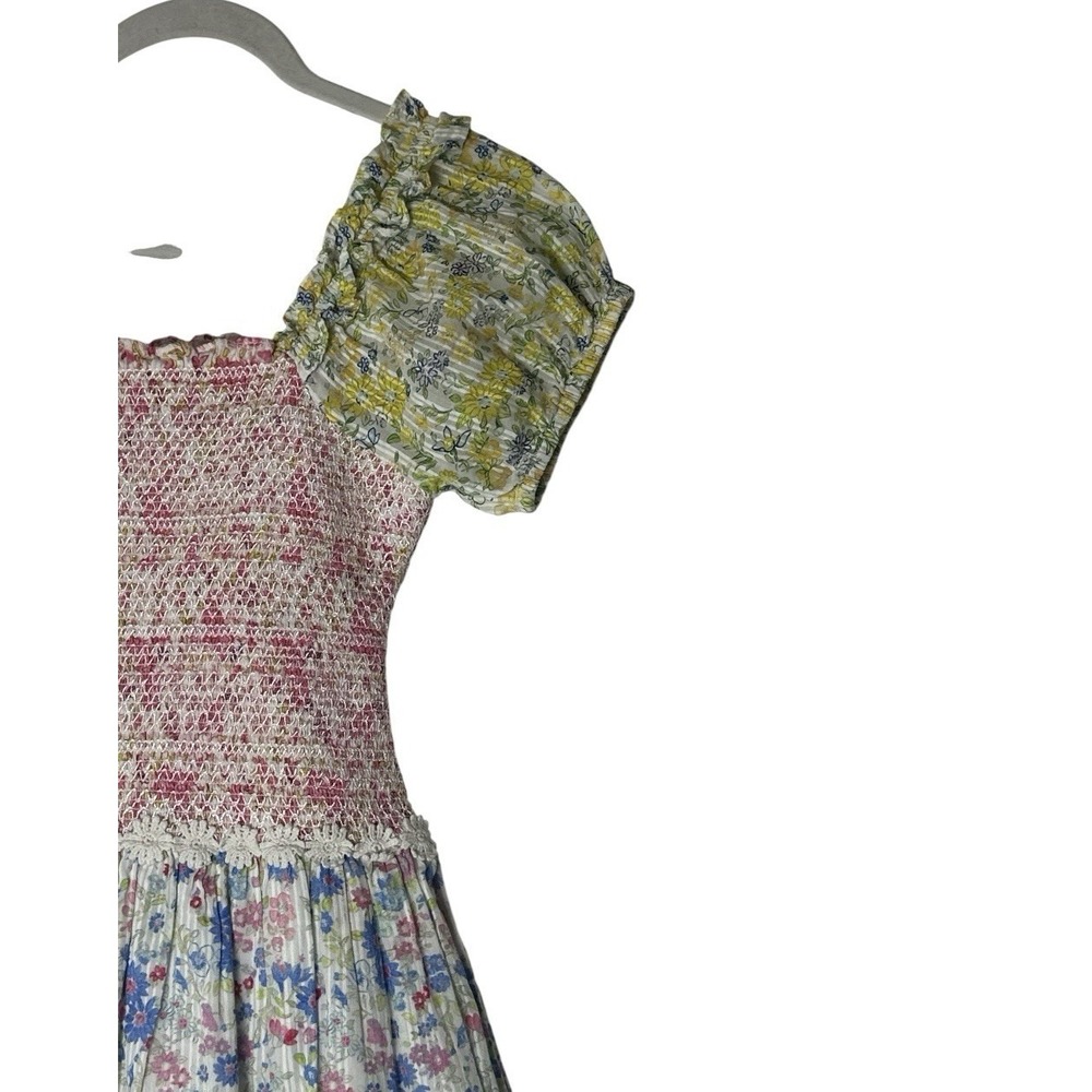 Loveshackfancy Dress Girls Size 10Y Floral Short Sleeve Smocked Lined Party - Picture 6 of 9